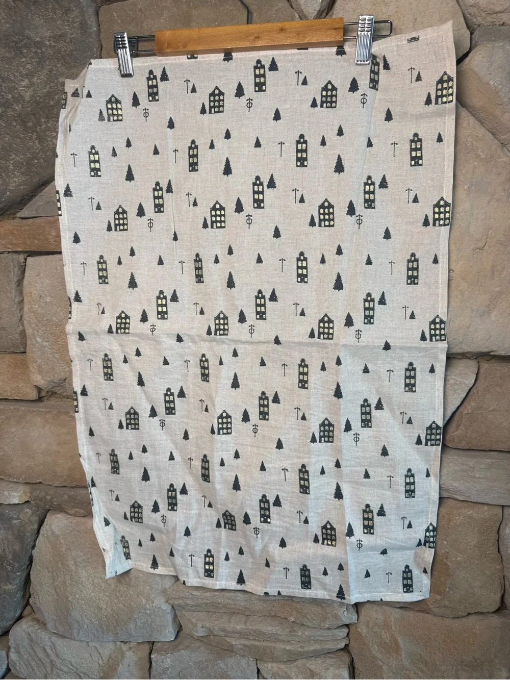 New🌟Anthropologie-Evergreen Concordville Village Dish Towel